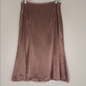 Fashion Show Tulip Satin Knee Length Rose mauve midi skirt 11 medium